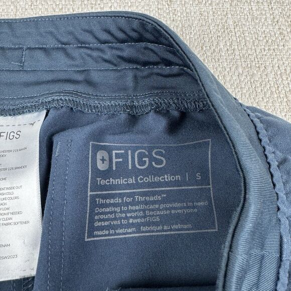 FIGS Yola Yoga Waistband Scrub Pants Womens Small Blue Dark Harbor W22SW2023 - Picture 15 of 16